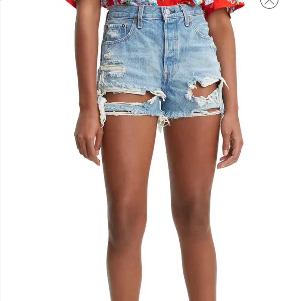 Levi’s 501® High Waist Ripped Cutoff Denim Shorts